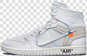 Nike Air Jordan 1 Off White All White  HD Png Download