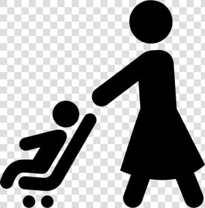 Mother Walking With Baby Stroller Comments  HD Png Download