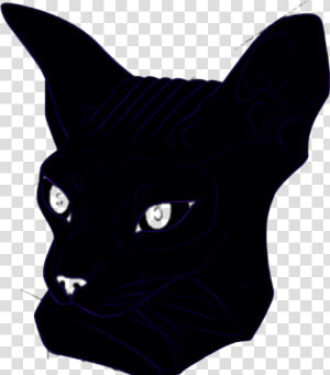 Neon Cat Sphynx Head Purple Sticker Violet Glow Remixit   Black Cat  HD Png Download