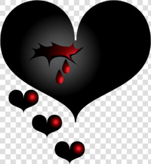  mq  black  heart  hearts  love   Corazon Roto Negro  HD Png Download