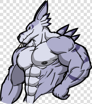 Pocky Day   Weregarurumon Muscle  HD Png Download