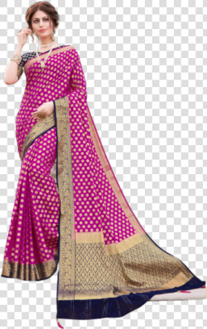 Multi Color Nylon With Diamond Nylon Saree With Blouse   Silk  HD Png Download