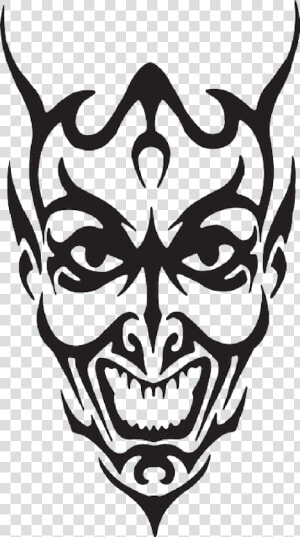 Demon Face Clipart   Black And White Devil Face  HD Png Download