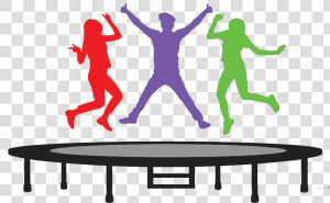 Trampoline   Silhouette Of A Friends Jumping  HD Png Download