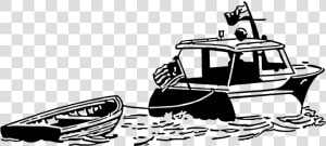 Boat Pulling Another Boat  HD Png Download