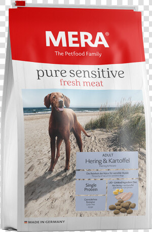 Dog Food Mera Pure Sensitive Fresh Meat Herring  amp  Potatoes   Pure Sensitive Hundefutter Mera  HD Png Download