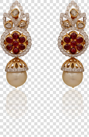 Glamorous Antique Ruby Pearl Earring  HD Png Download