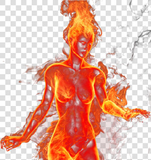 Girl On Fire Transparent   Png Download   Fire Girl Image Without Background  Png Download