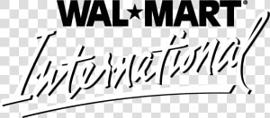 Wal Mart International Logo Black And White   Walmart International Logo  HD Png Download