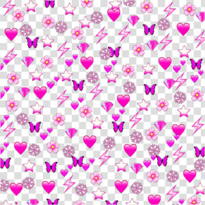  pink  heart  hearts  love  pinky  butterfly  lightning   Aesthetic Emoji Background Png  Transparent Png