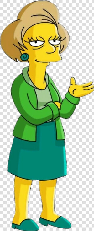  simpsons  edna  maestra  clavados   Maestra De Los Simpsons  HD Png Download