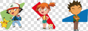 Chibis Ash  Pikachu  Misty  Togepi And Brock By Polarstar  HD Png Download