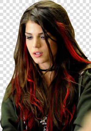 Black Hair Red Streaks  HD Png Download