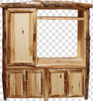 60 W Aspen Log Front Lower Door Entertainment Center   Cupboard  HD Png Download