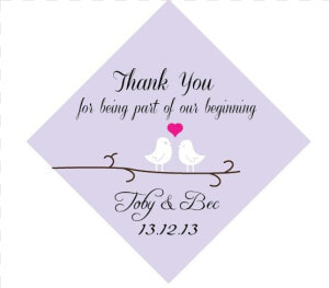 Love Birds Personalised Wedding Thank You Favour Gift   Calligraphy  HD Png Download