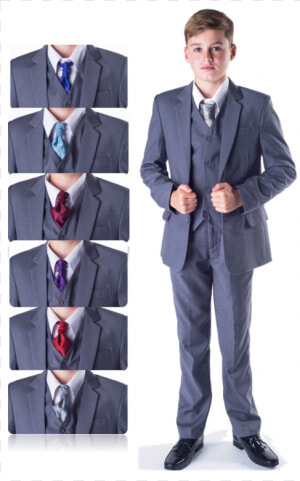 Clip Art Kid In Suit   Color Of Shirt For Grey Suit  HD Png Download