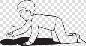 Man Crawling On Hands And Knees Attempting To Catch   Line Art  HD Png Download