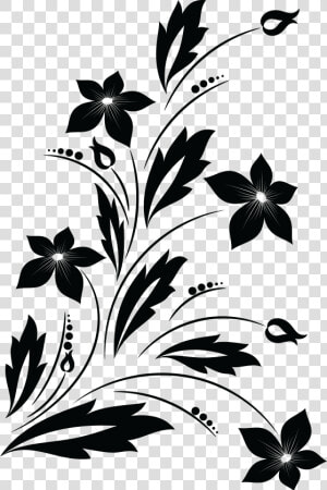 Flower Png Black And White   Flower Clipart Black And White Png  Transparent Png