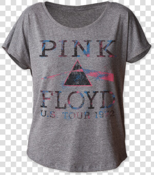 Women S Pink Floyd Us Tour 1972 Dolman T shirt   Active Shirt  HD Png Download