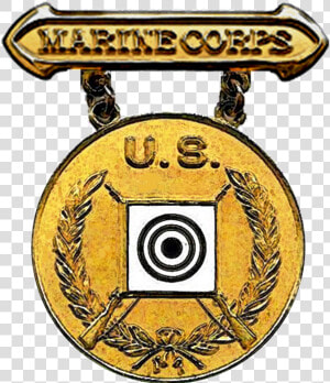 Former Usmc Gold Rifle Marksmanship Competition Badge   Marksman  HD Png Download