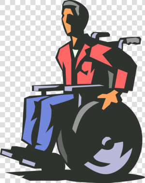 Vector Illustration Of Disabled Man In Handicapped   Transparent Disabled Wheelchair Png  Png Download