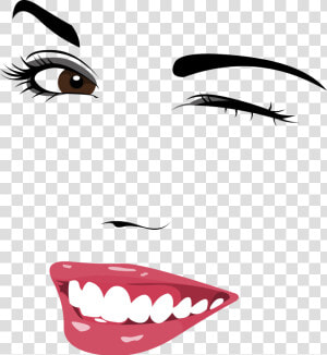 Wink Eyebrow Facial Expression   Guiñando El Ojo Dibujo  HD Png Download