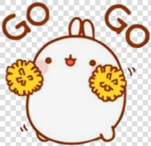  gogo  molang  kawaii  cheerleader  pompon   Molang Gif Transparent  HD Png Download