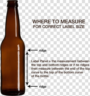 How To Measure A Beer Bottle For A Custom Label   12 Oz Beer Bottle Dimensions  HD Png Download