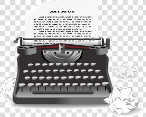 Uploaded By Msiduri   Typewriter With Paper Clip Art  HD Png Download