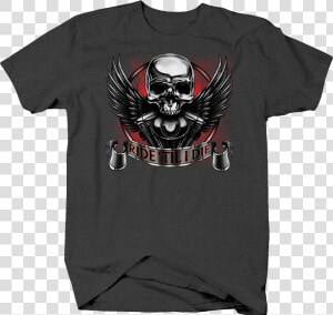 Ride I Die Skull Angel Wings Engine Block Biker Trip   Blondie Shirt  HD Png Download