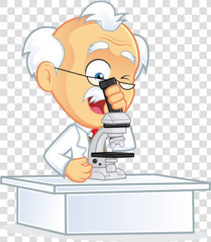 Clip Art Cartoon Laboratory   Scientist With Microscope Animation  HD Png Download