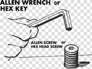 Hex Key And Screw Clip Arts   Allen Key Or Hex Key  HD Png Download