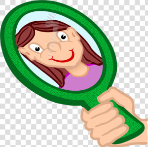 Hand Mirror Reflection Cartoon  HD Png Download