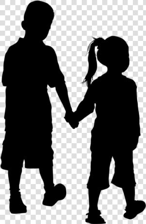  silhouette  littlegirl  littleboy  holdinghands  freetoedit   Children Silhouette Png  Transparent Png