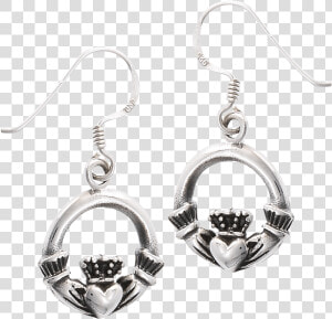 Sterling Silver Claddagh Circle Earrings   Earrings  HD Png Download