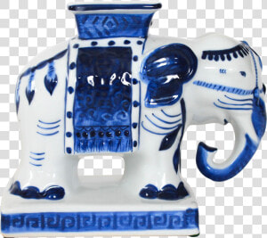 Blue And White Elephant Planter On Chairish   Blue And White Porcelain  HD Png Download