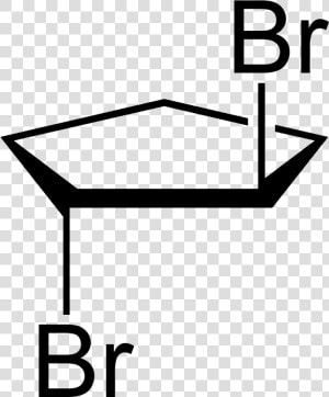 1 2 Dibromocyclopentane Perspective 2d Skeletal   2 4 Dibromo 1 Naphthol  HD Png Download