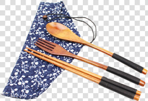 Wooden Utensil Set Spoon  Fork   amp  Chopsticks W  Floral   Pool  HD Png Download