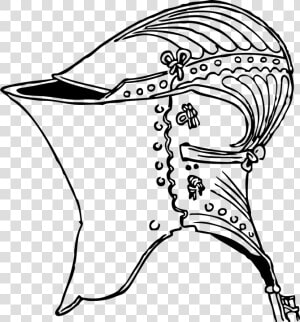 Helmet  Knight  Armor  Metal  Steel  Head  Protection   Knight Helmet Drawing  HD Png Download