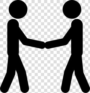 Two Stick Man Variants Shaking Hands   Stick People Shaking Hands  HD Png Download