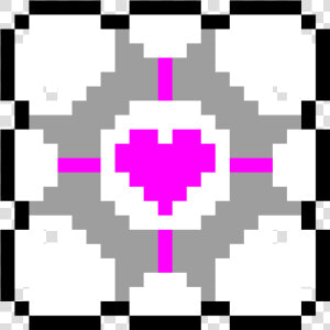 Portal Companion Cube   Companion Cube Portal Pixel Art  HD Png Download