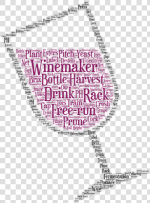 Tilted Wine Glass Silhouette Word Cloud Red Wine   Illustration  HD Png Download