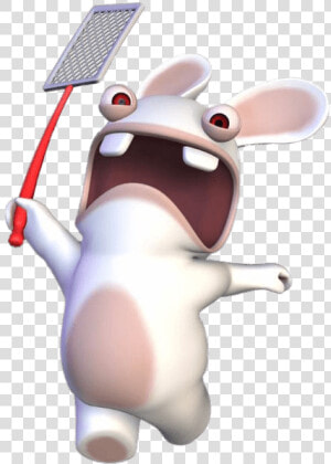 Rabbid Running Around With Flyswapper   Rayman Raving Rabbids Png  Transparent Png