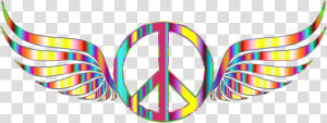 Clip Art Hippie Clipart Transparent   Peace Sign With Wings  HD Png Download