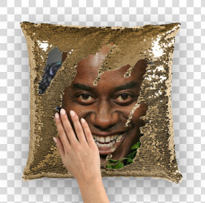 Transparent Kanye Face Png   Nicolas Cage Sequin Pillow  Png Download