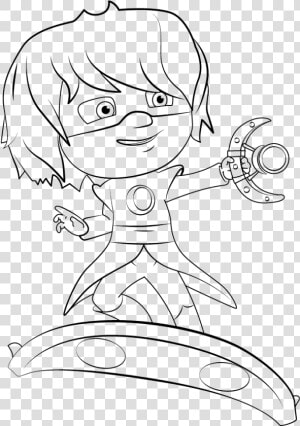 Pj Masks Luna Girl On Moon shaped Device Coloring Page   Pj Mask Luna Girl Coloring  HD Png Download