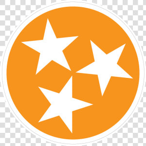 Orange Tri star 3 Inch All Weather Sticker   Tri Star Tennessee Orange  HD Png Download