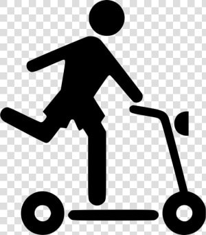 Kid Playing Boy Person   Person On Scooter Icon  HD Png Download