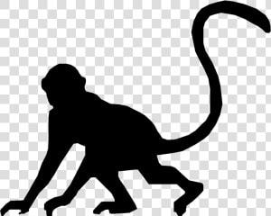 Cat Silhouette Monkey Clip Art   Monkey Silhouette Clipart  HD Png Download