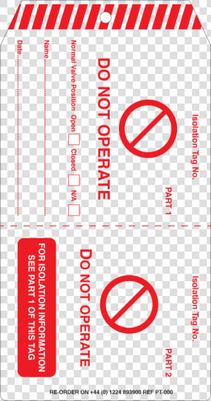 Pt Do No Operate Tag   Carmine  HD Png Download